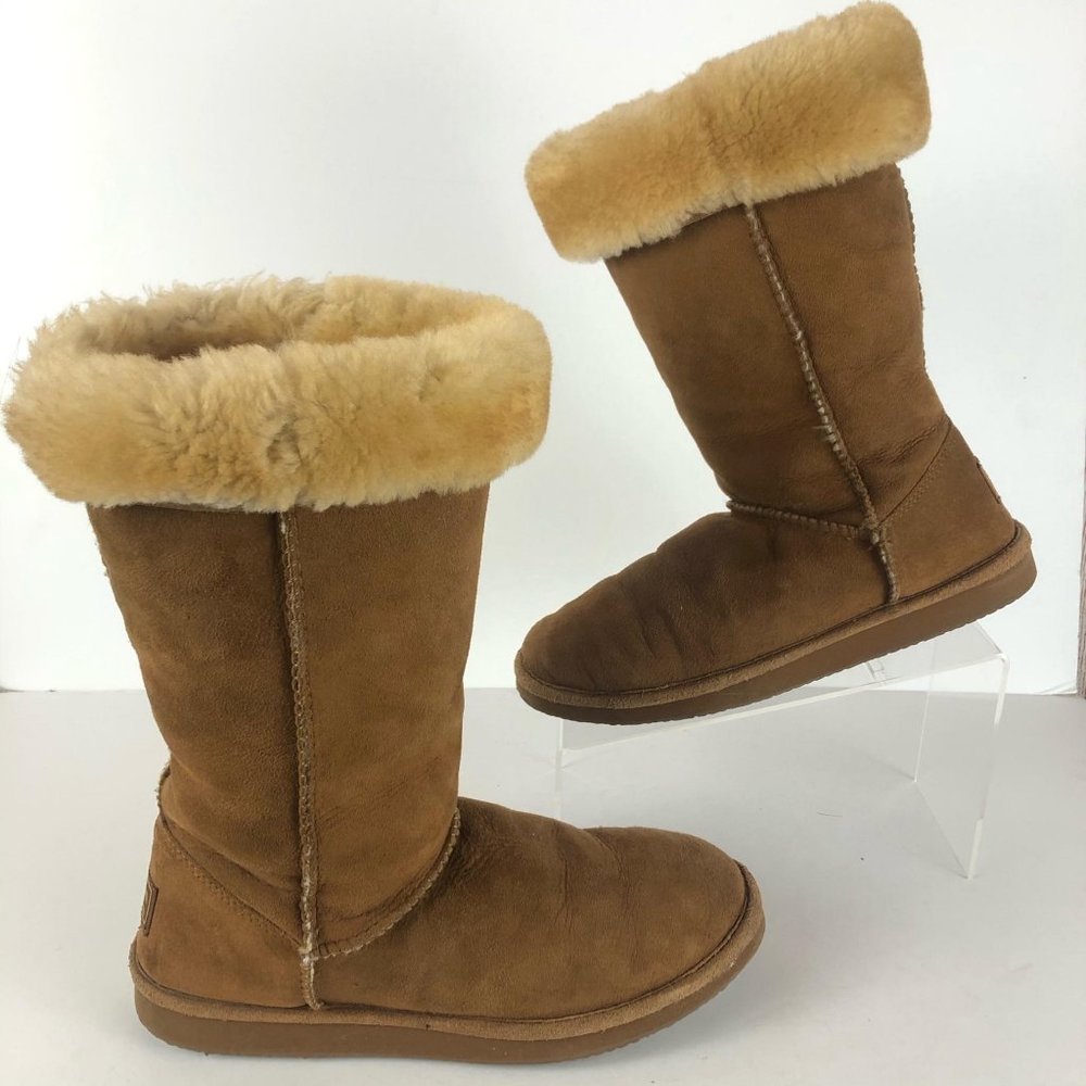 *SOLD* L.L. Bean Shearling Fleece Lined Suede Boots Sz 8 - Picture 2 of 10